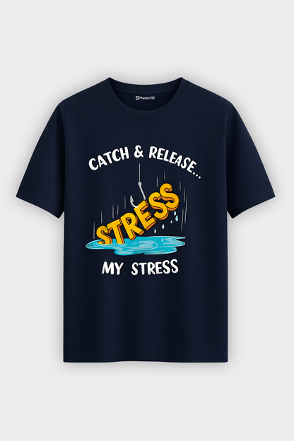 Catch Release Stres Atan Balıkçı %100 Pamuklu Tasarım T-Shirt
