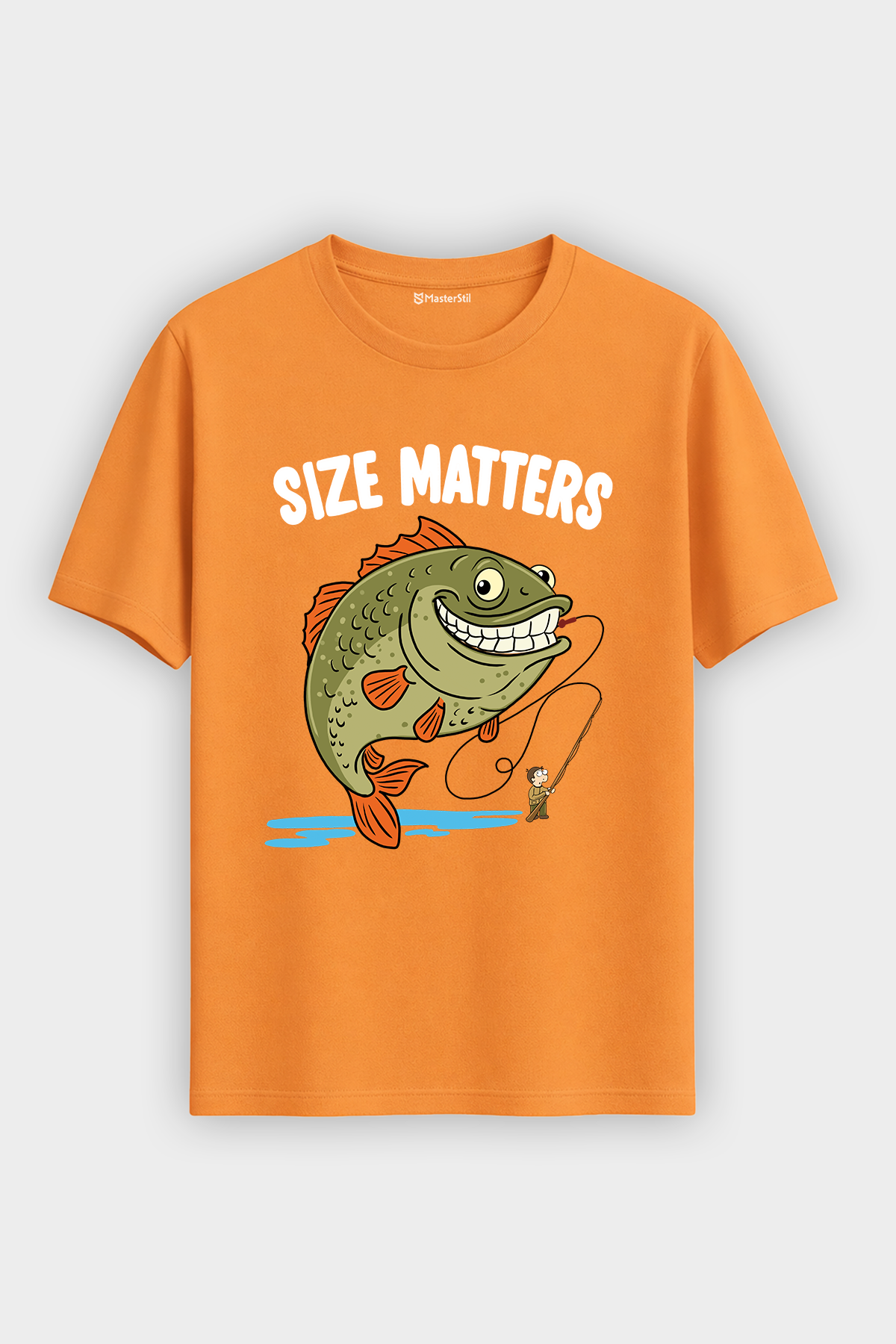Regular Size Matters Boyut Önemlidir Esprili Balıkçı %100 Pamuklu Tasarım T-Shirt