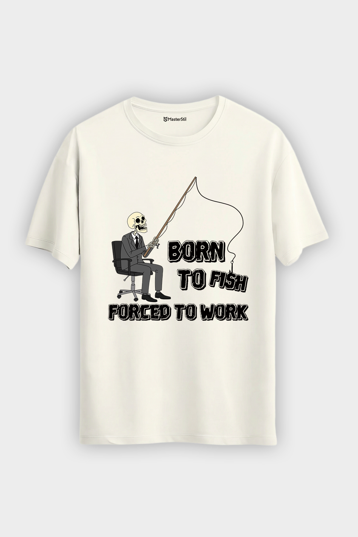 Born To Fish Balıkçı %100 Pamuklu Tasarım T-Shirt