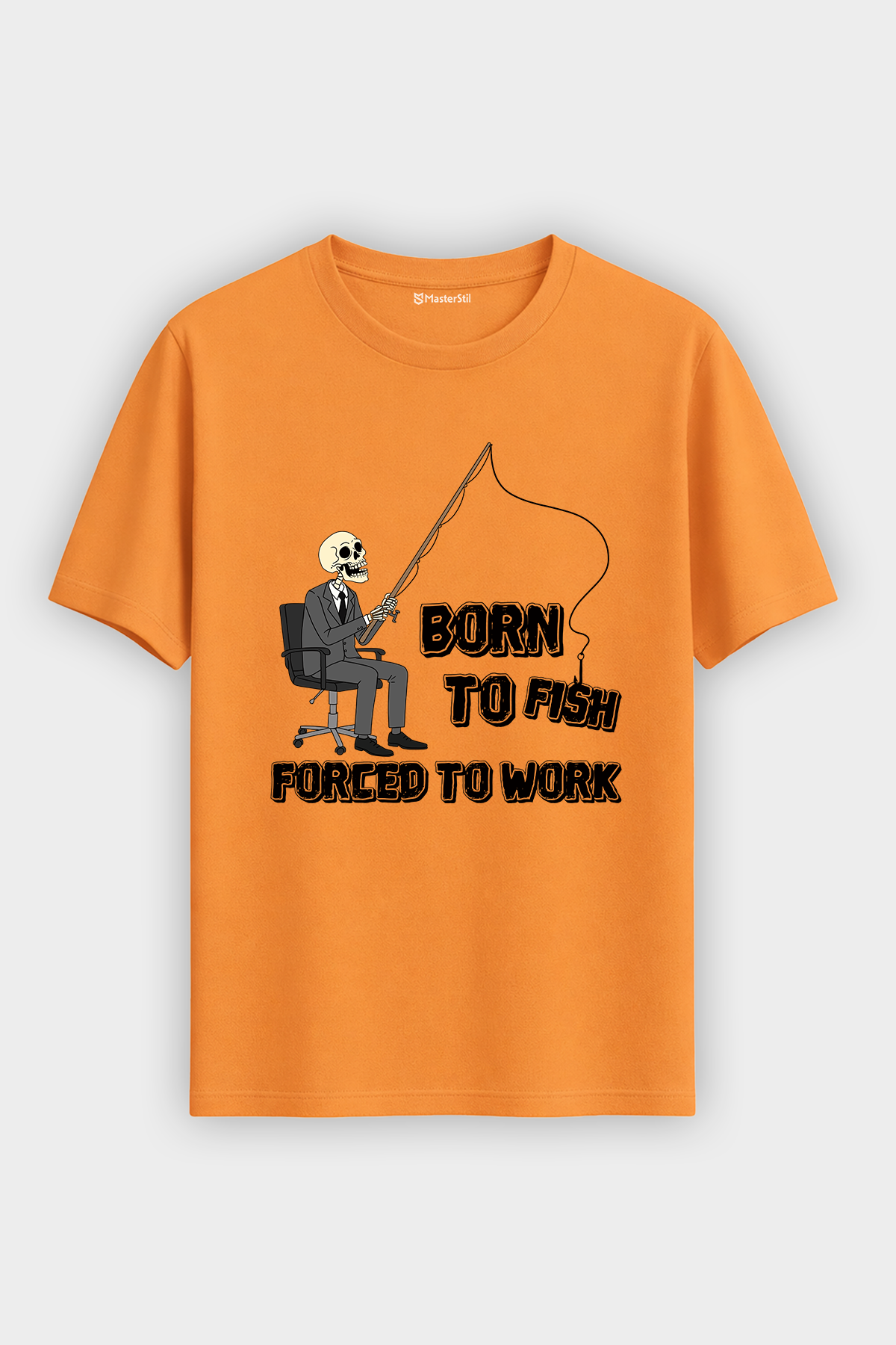 Born To Fish Balıkçı %100 Pamuklu Tasarım T-Shirt