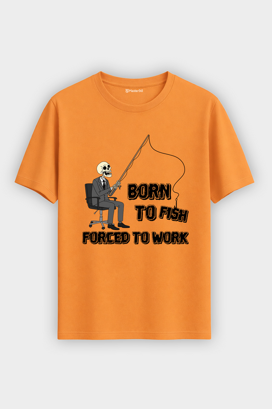 Born To Fish Balıkçı %100 Pamuklu Tasarım T-Shirt