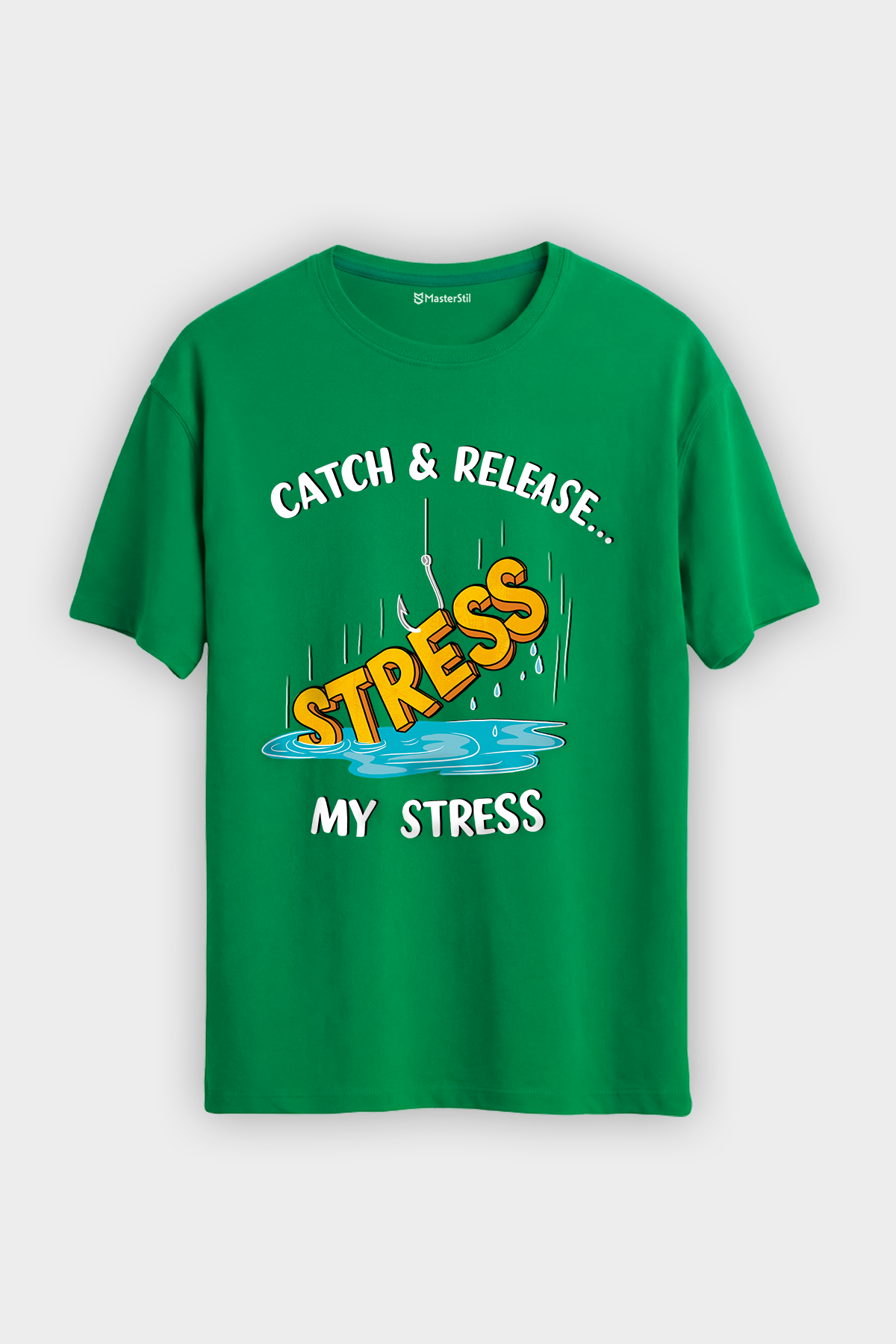 Catch Release Stres Atan Balıkçı %100 Pamuklu Tasarım T-Shirt