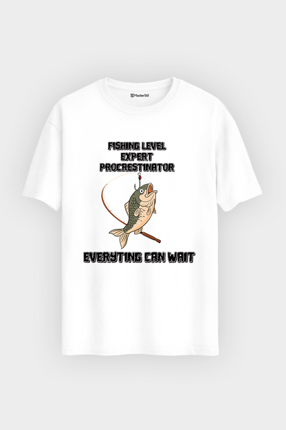 Expert Procrastinator Balıkçı %100 Pamuklu Tasarım T-Shirt