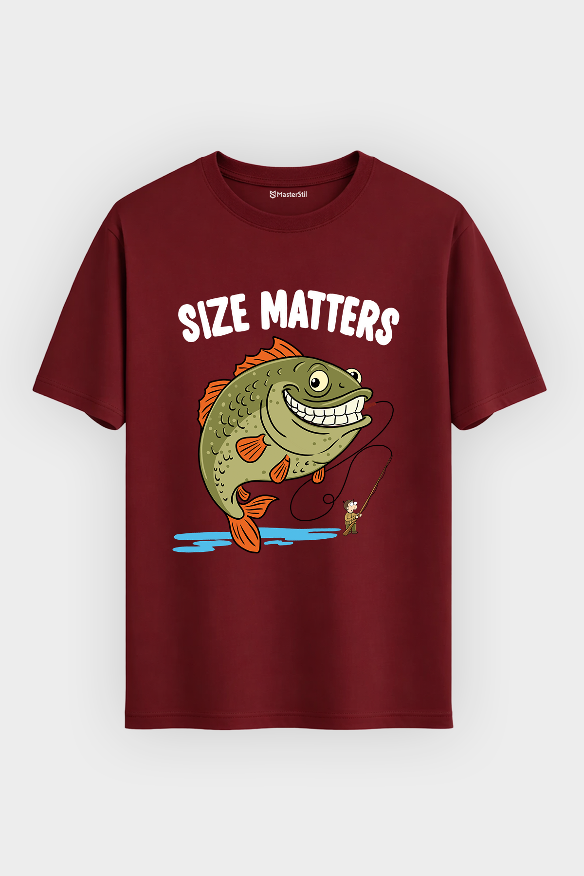 Regular Size Matters Boyut Önemlidir Esprili Balıkçı %100 Pamuklu Tasarım T-Shirt
