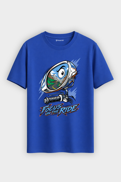 Focus On The Ride Motorcu Esprili %100 Pamuklu Tasarım T-Shirt