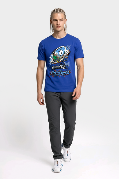 Focus On The Ride Motorcu Esprili %100 Pamuklu Tasarım T-Shirt