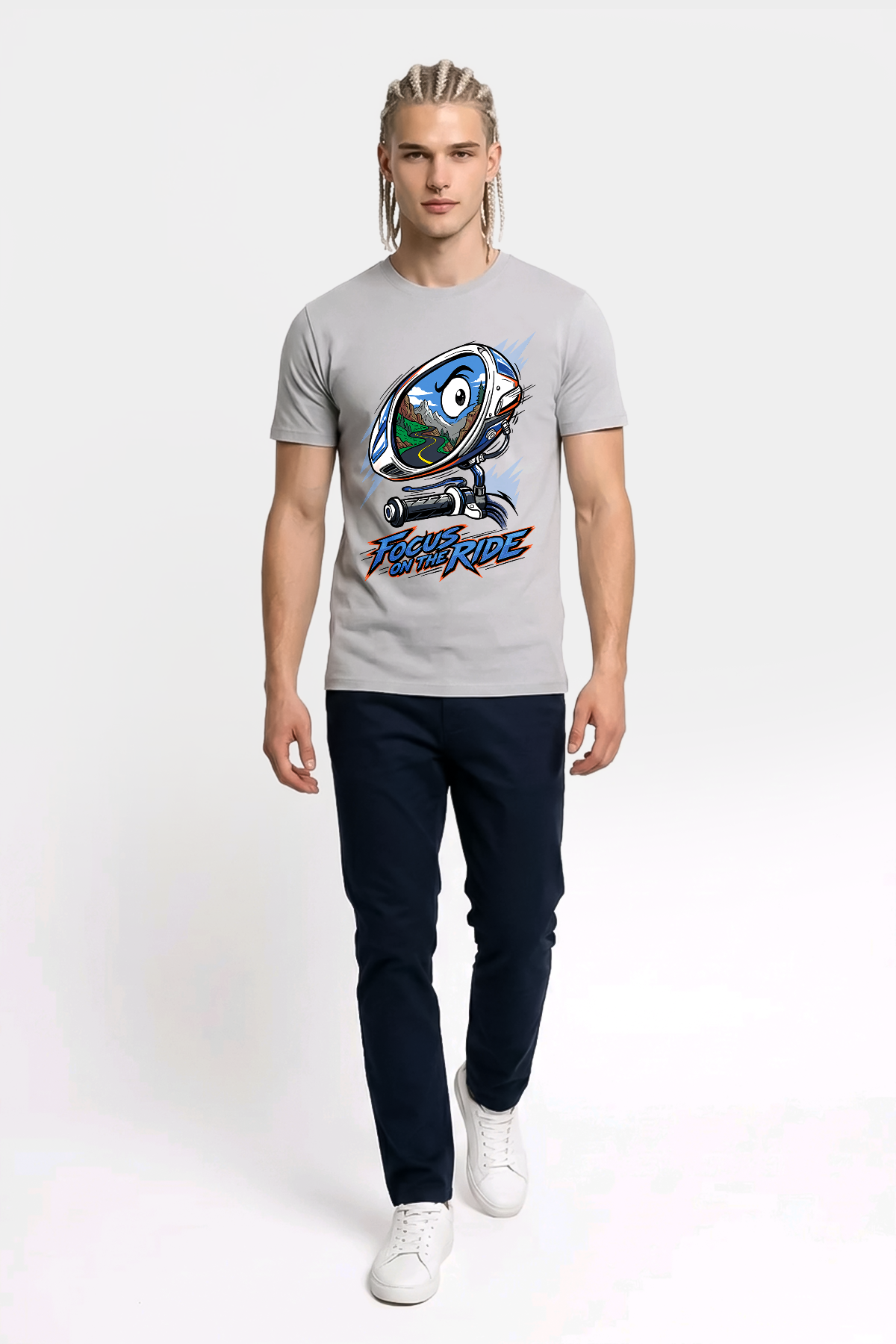 Focus On The Ride Motorcu Esprili %100 Pamuklu Tasarım T-Shirt