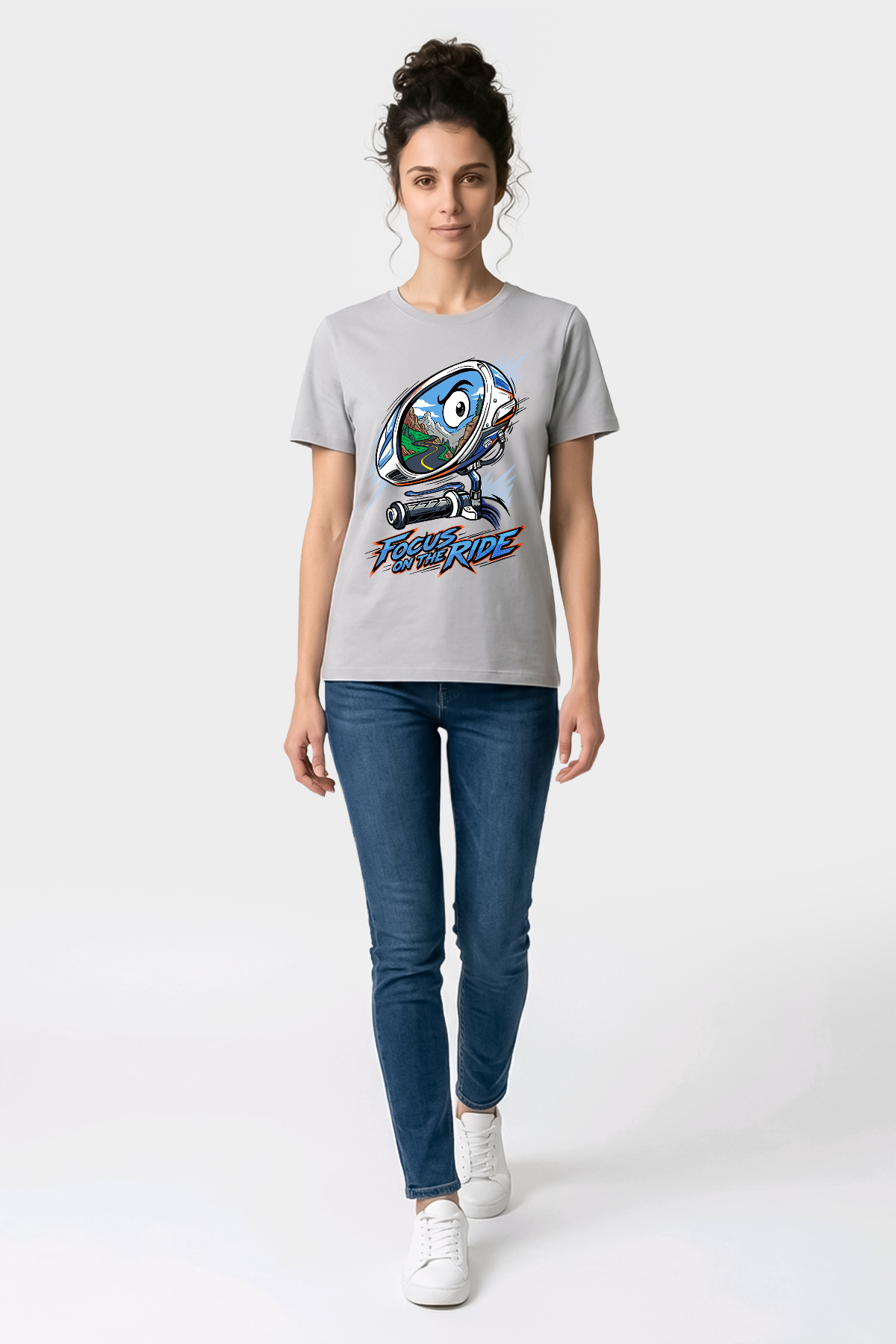 Focus On The Ride Motorcu Esprili %100 Pamuklu Tasarım T-Shirt