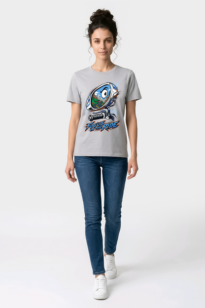 Focus On The Ride Motorcu Esprili %100 Pamuklu Tasarım T-Shirt