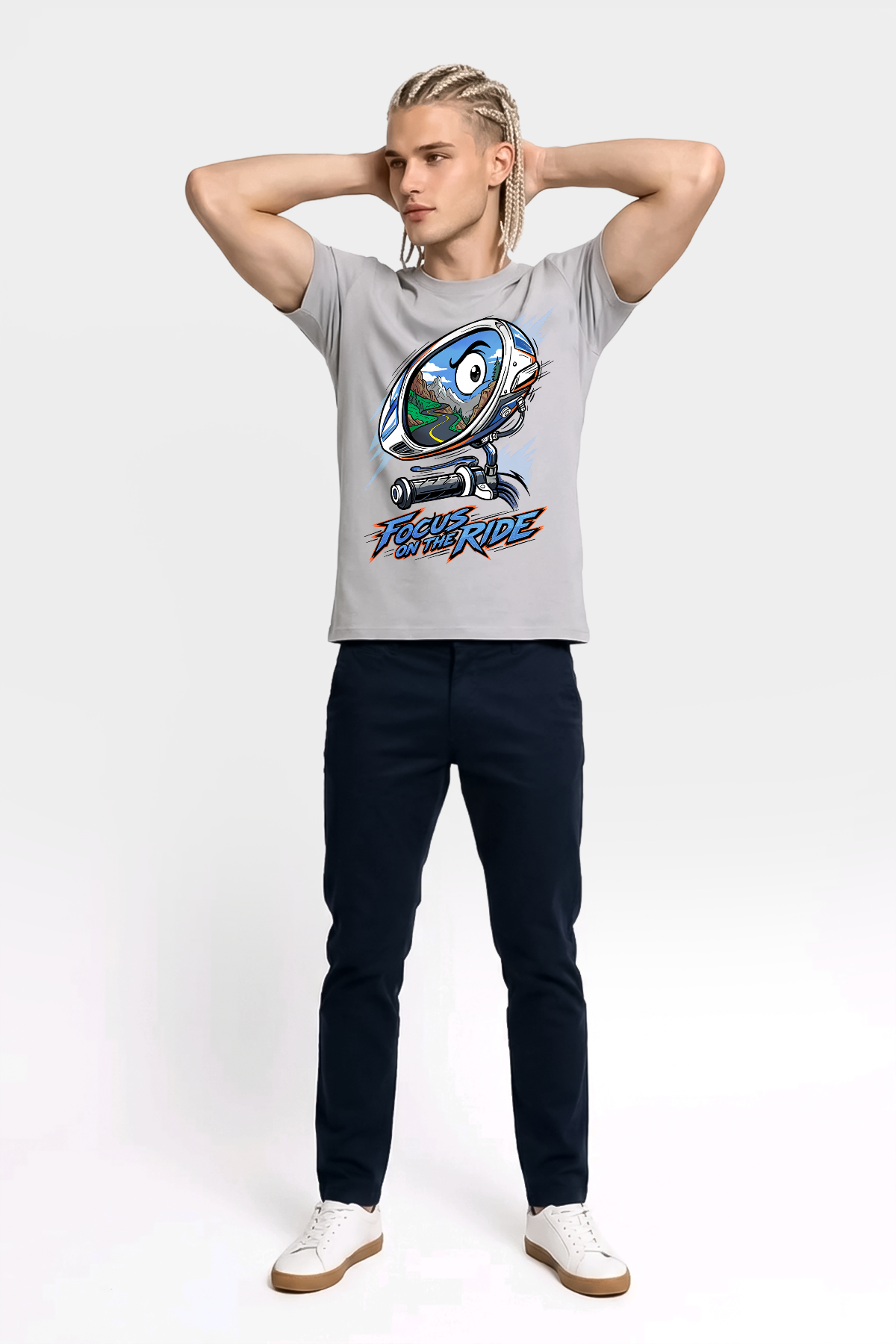 Focus On The Ride Motorcu Esprili %100 Pamuklu Tasarım T-Shirt