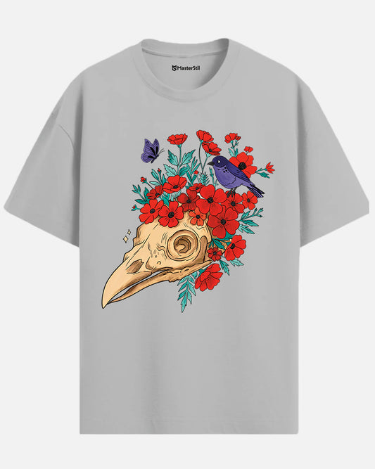 Skull Bloom – Wear the Silence with Flowers T-Shirt