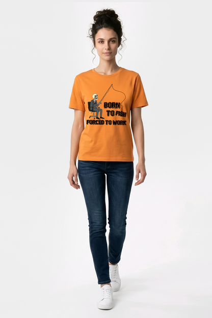 Born To Fish Balıkçı %100 Pamuklu Tasarım T-Shirt