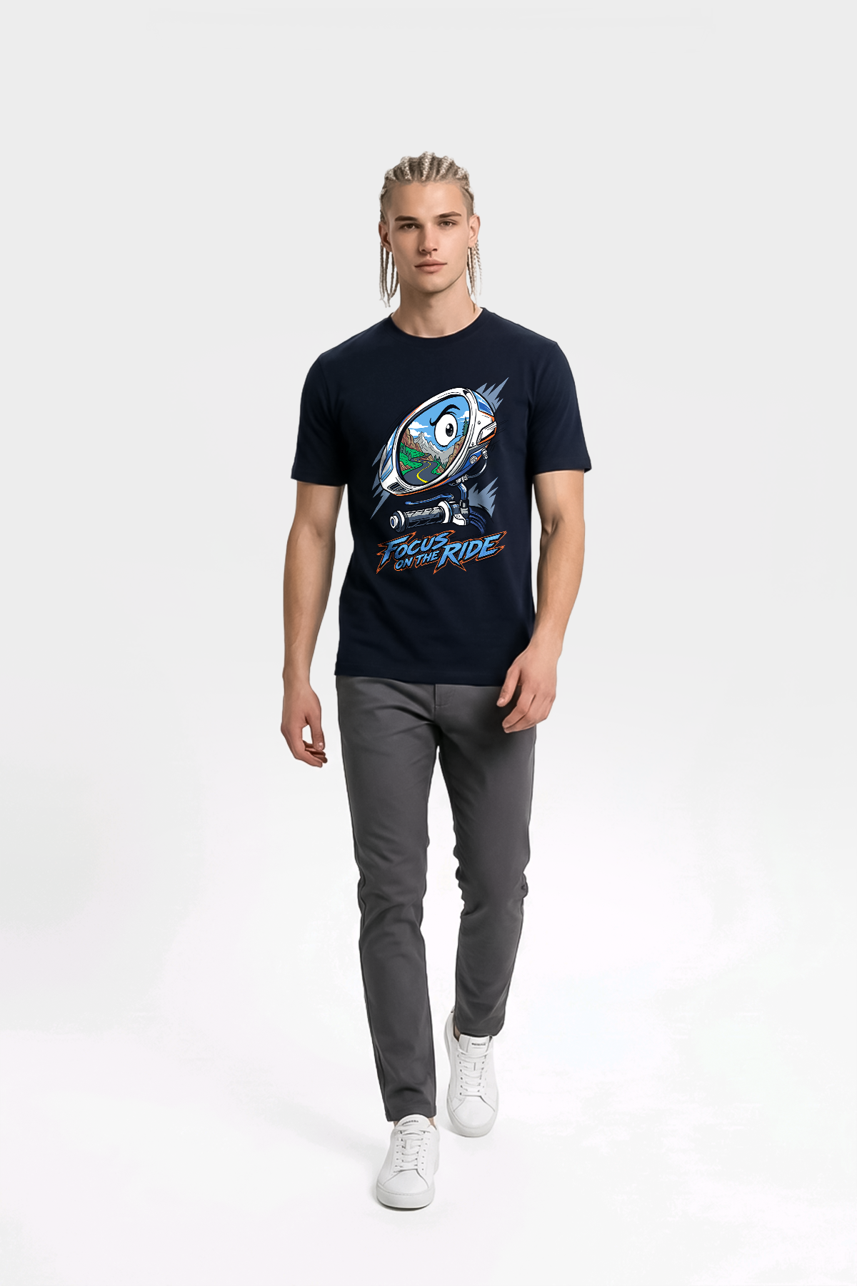 Focus On The Ride Motorcu Esprili %100 Pamuklu Tasarım T-Shirt