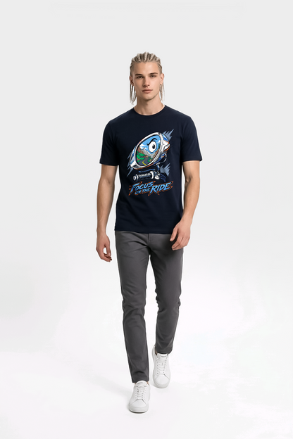 Focus On The Ride Motorcu Esprili %100 Pamuklu Tasarım T-Shirt