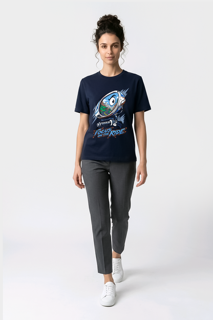 Focus On The Ride Motorcu Esprili %100 Pamuklu Tasarım T-Shirt