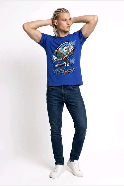 Focus On The Ride Motorcu Esprili %100 Pamuklu Tasarım T-Shirt