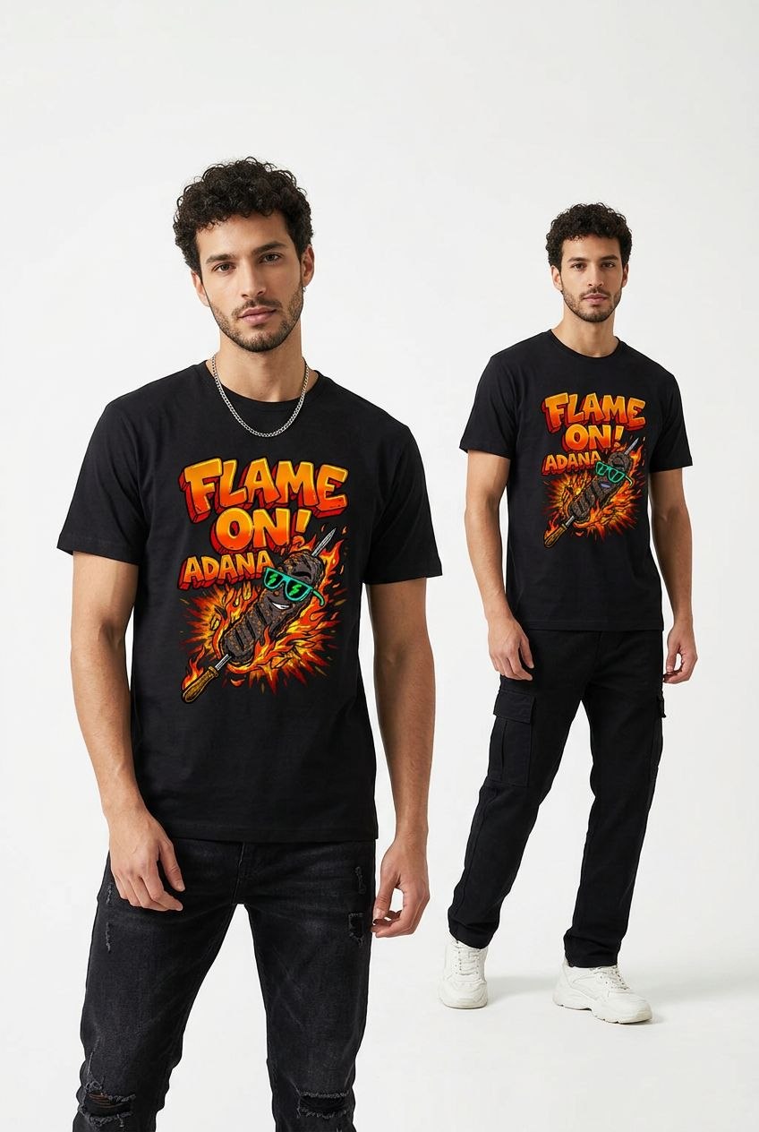 Regular 100% Pamuk Adana Temalı Tasarım Tişört