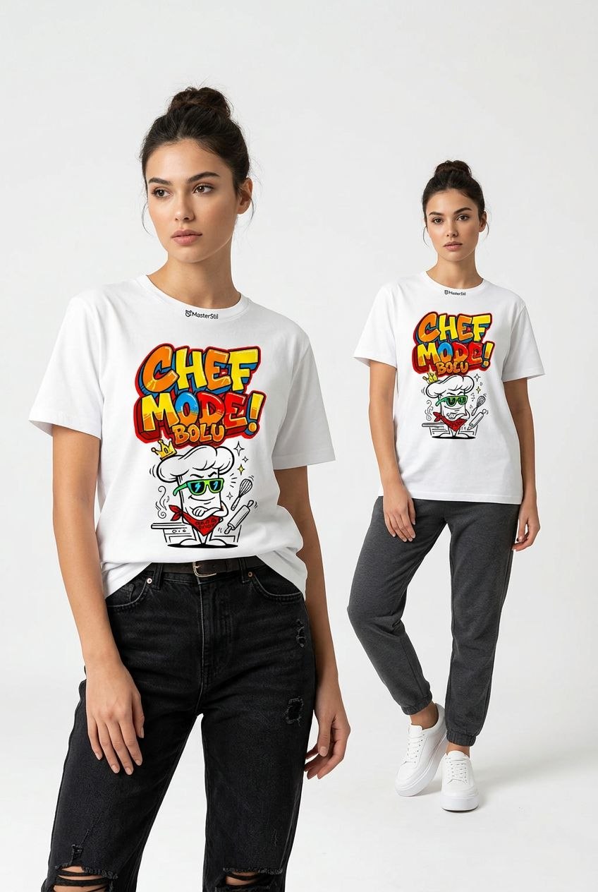 Chef Mode Bolu Esprili %100 Pamuklu Tasarım T-Shirt