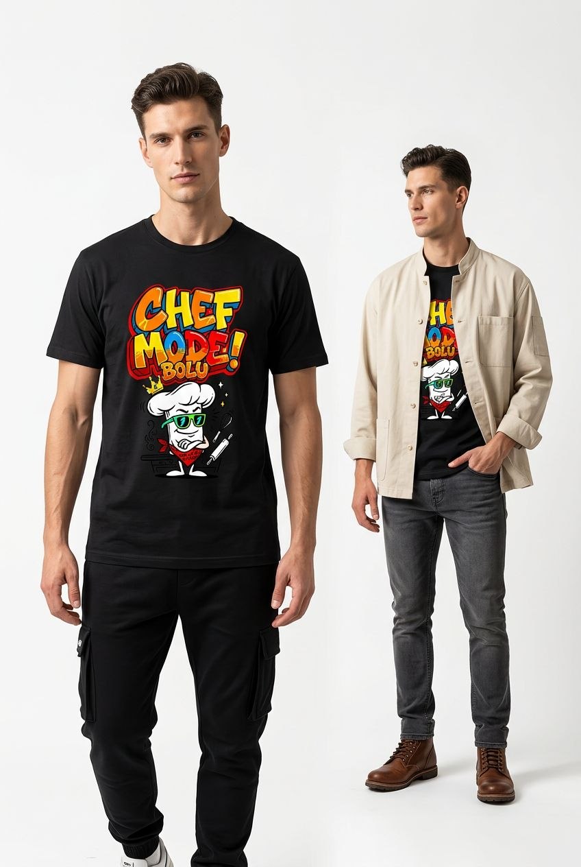 Chef Mode Bolu Esprili %100 Pamuklu Tasarım T-Shirt