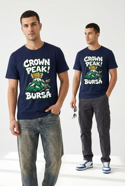 Crown Peak Bursa Esprili %100 Pamuklu Tasarım T-Shirt