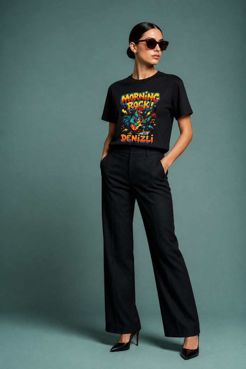Morning Rock Denizli Esprili %100 Pamuklu Tasarım T-Shirt
