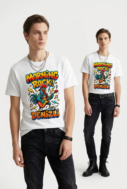Morning Rock Denizli Esprili %100 Pamuklu Tasarım T-Shirt