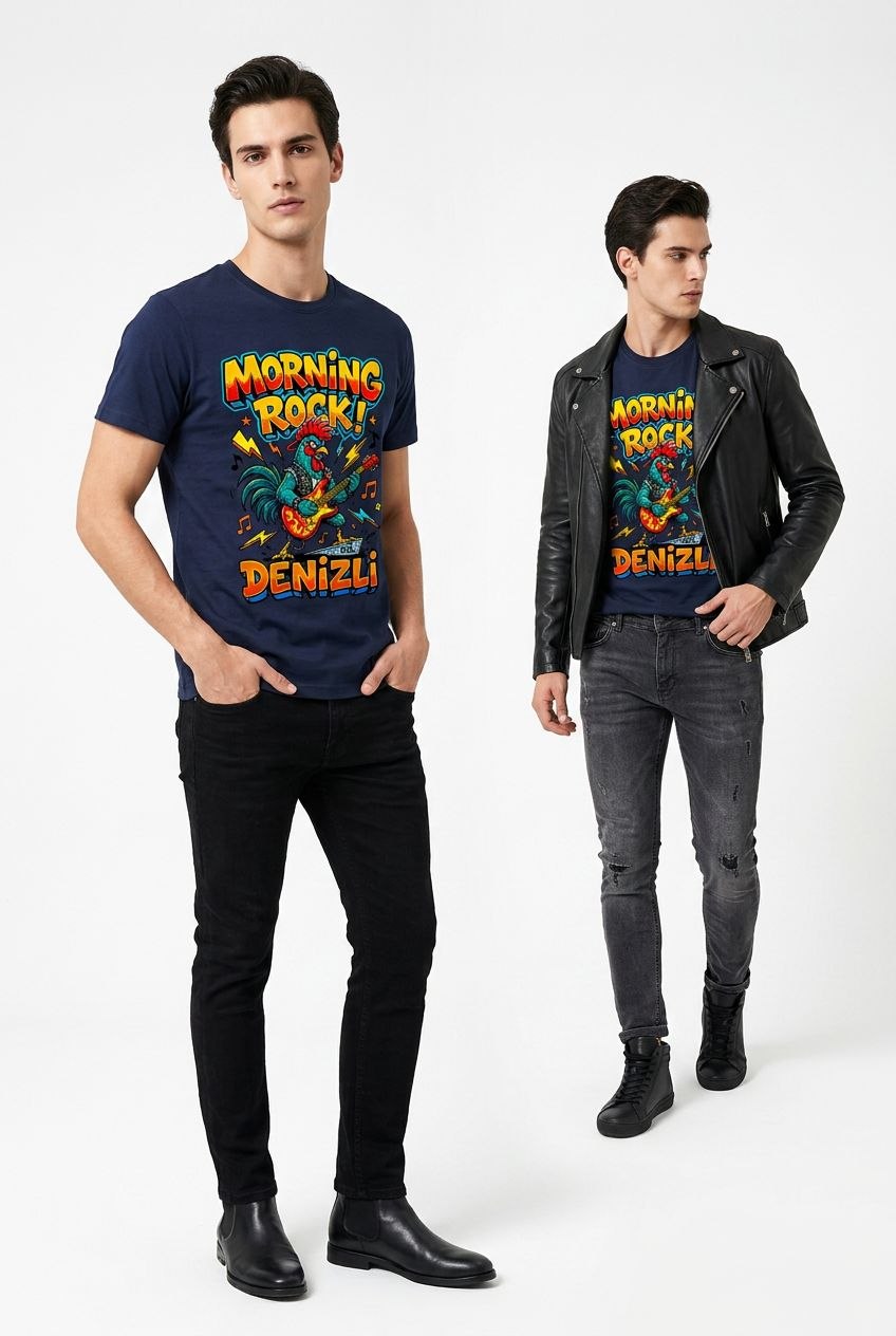 Morning Rock Denizli Esprili %100 Pamuklu Tasarım T-Shirt