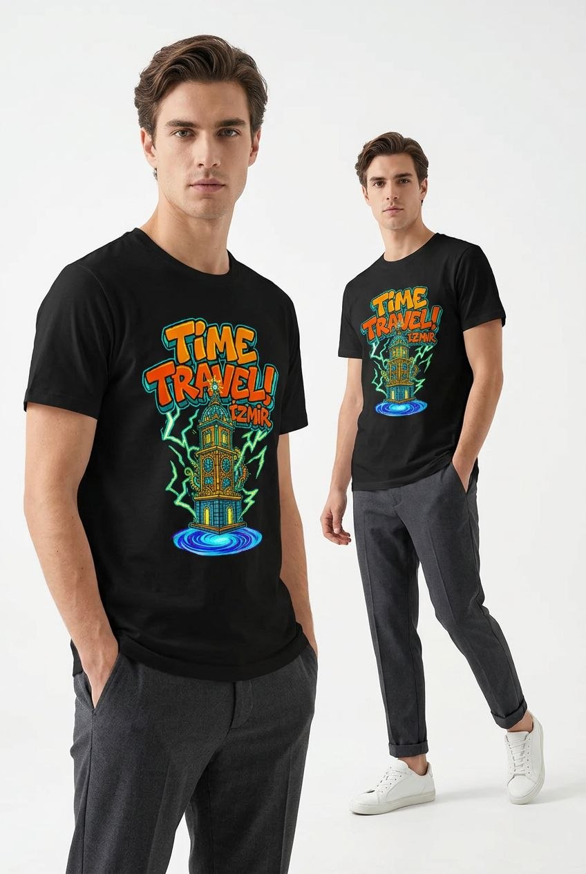 Time Travel İzmir Esprili %100 Pamuklu Tasarım T-Shirt