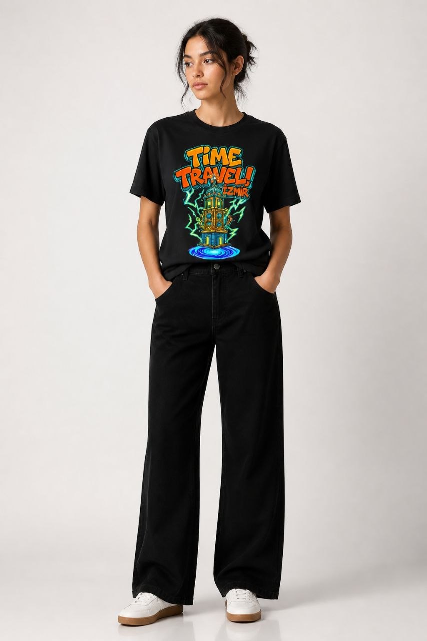Time Travel İzmir Esprili %100 Pamuklu Tasarım T-Shirt