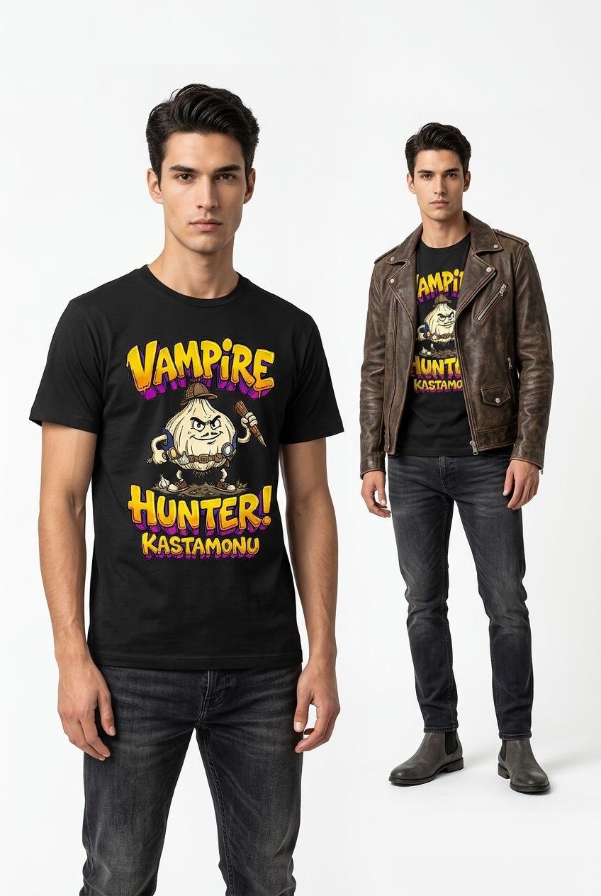 Vampire Hunter Kastamonu Esprili %100 Pamuklu Tasarım T-Shirt