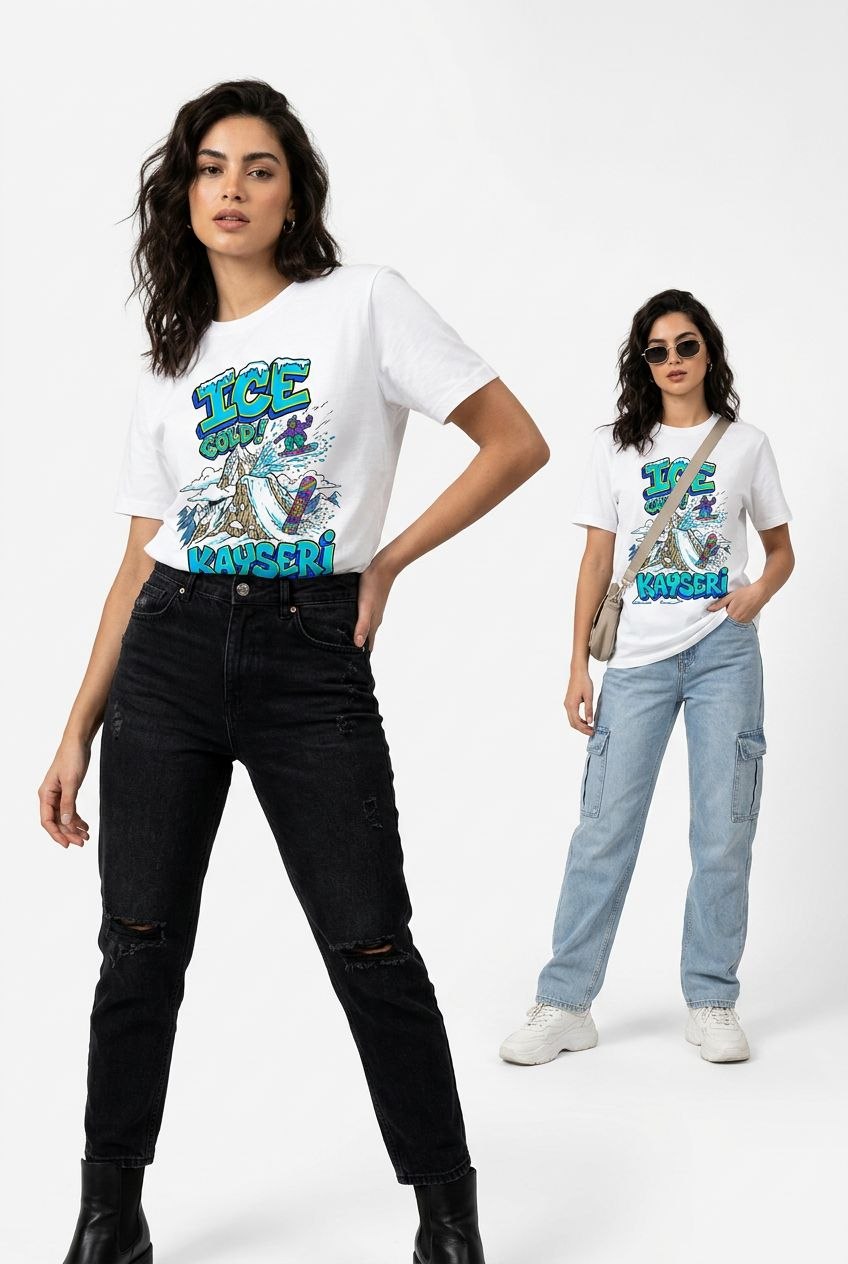 Ice Cold Kayseri Esprili %100 Pamuklu Tasarım T-Shirt