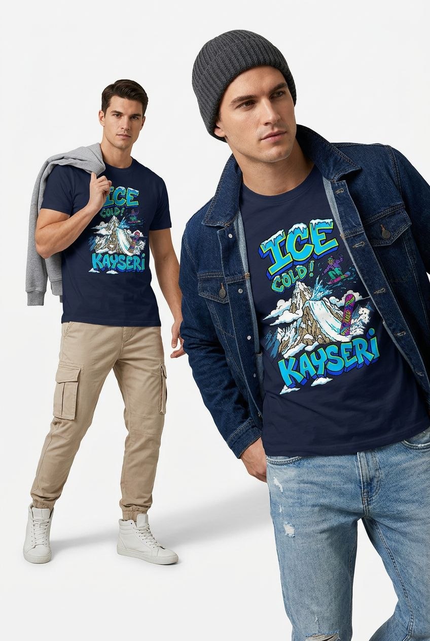 Ice Cold Kayseri Esprili %100 Pamuklu Tasarım T-Shirt