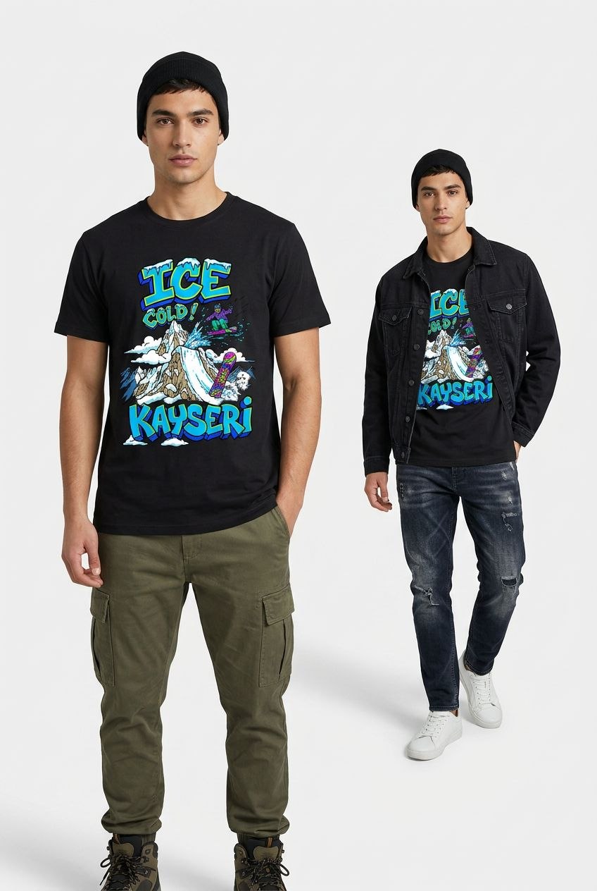 Ice Cold Kayseri Esprili %100 Pamuklu Tasarım T-Shirt