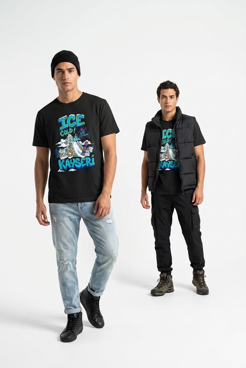 Ice Cold Kayseri Esprili %100 Pamuklu Tasarım T-Shirt
