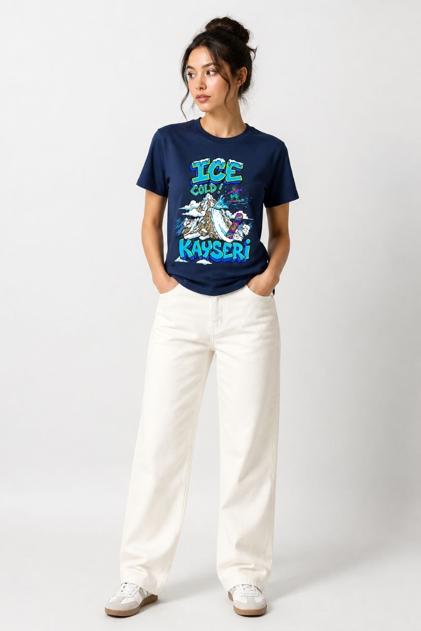 Ice Cold Kayseri Esprili %100 Pamuklu Tasarım T-Shirt