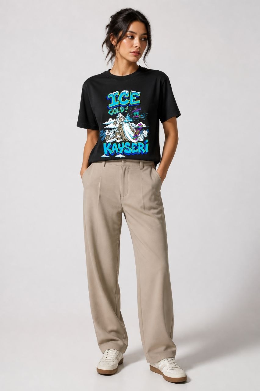 Ice Cold Kayseri Esprili %100 Pamuklu Tasarım T-Shirt