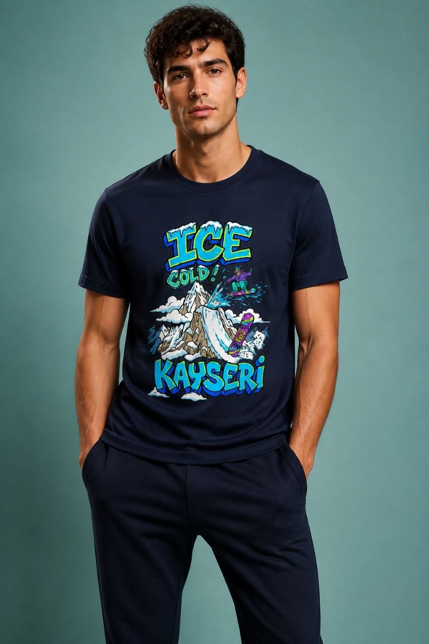 Ice Cold Kayseri Esprili %100 Pamuklu Tasarım T-Shirt
