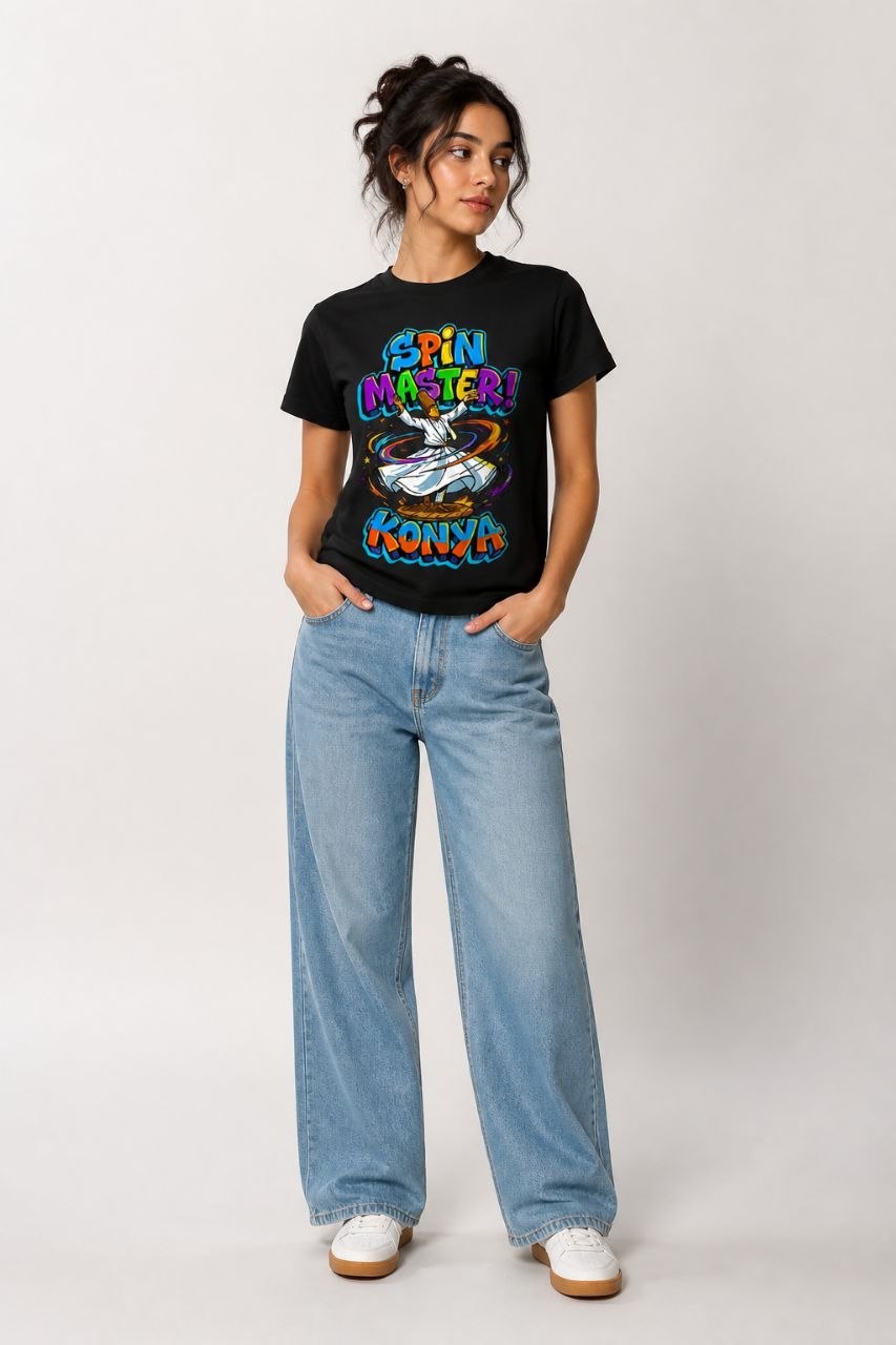 Spin Master Konya Esprili %100 Pamuklu Tasarım T-Shirt