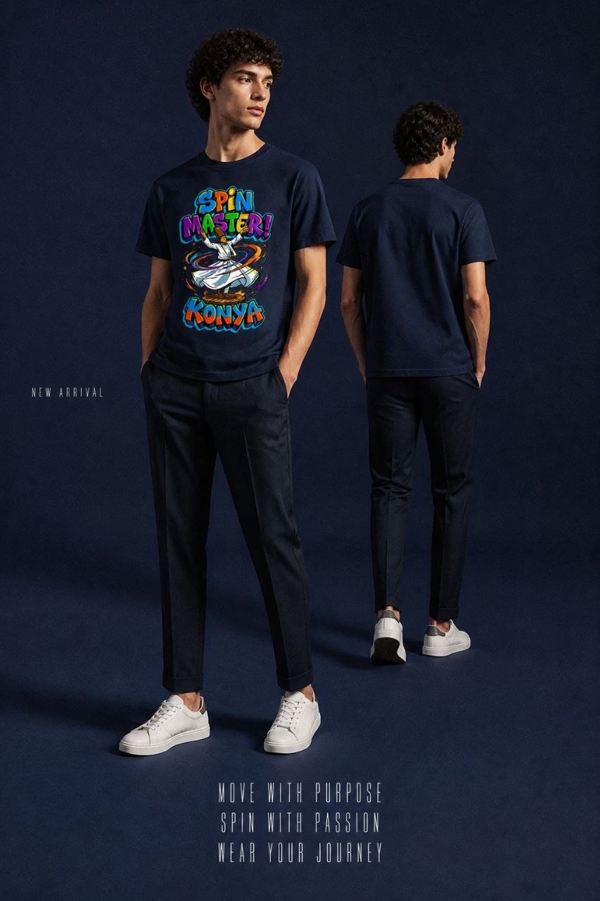 Spin Master Konya Esprili %100 Pamuklu Tasarım T-Shirt