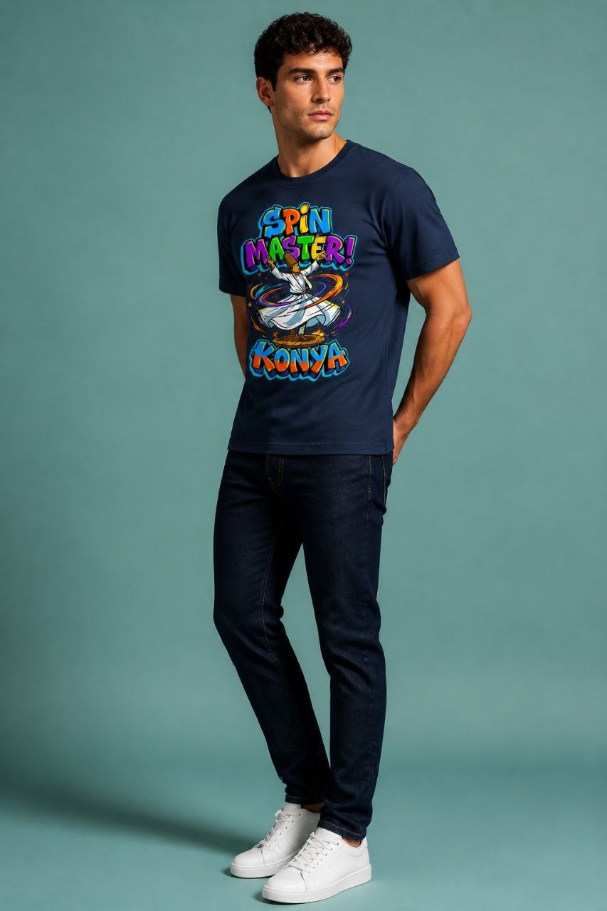 Spin Master Konya Esprili %100 Pamuklu Tasarım T-Shirt