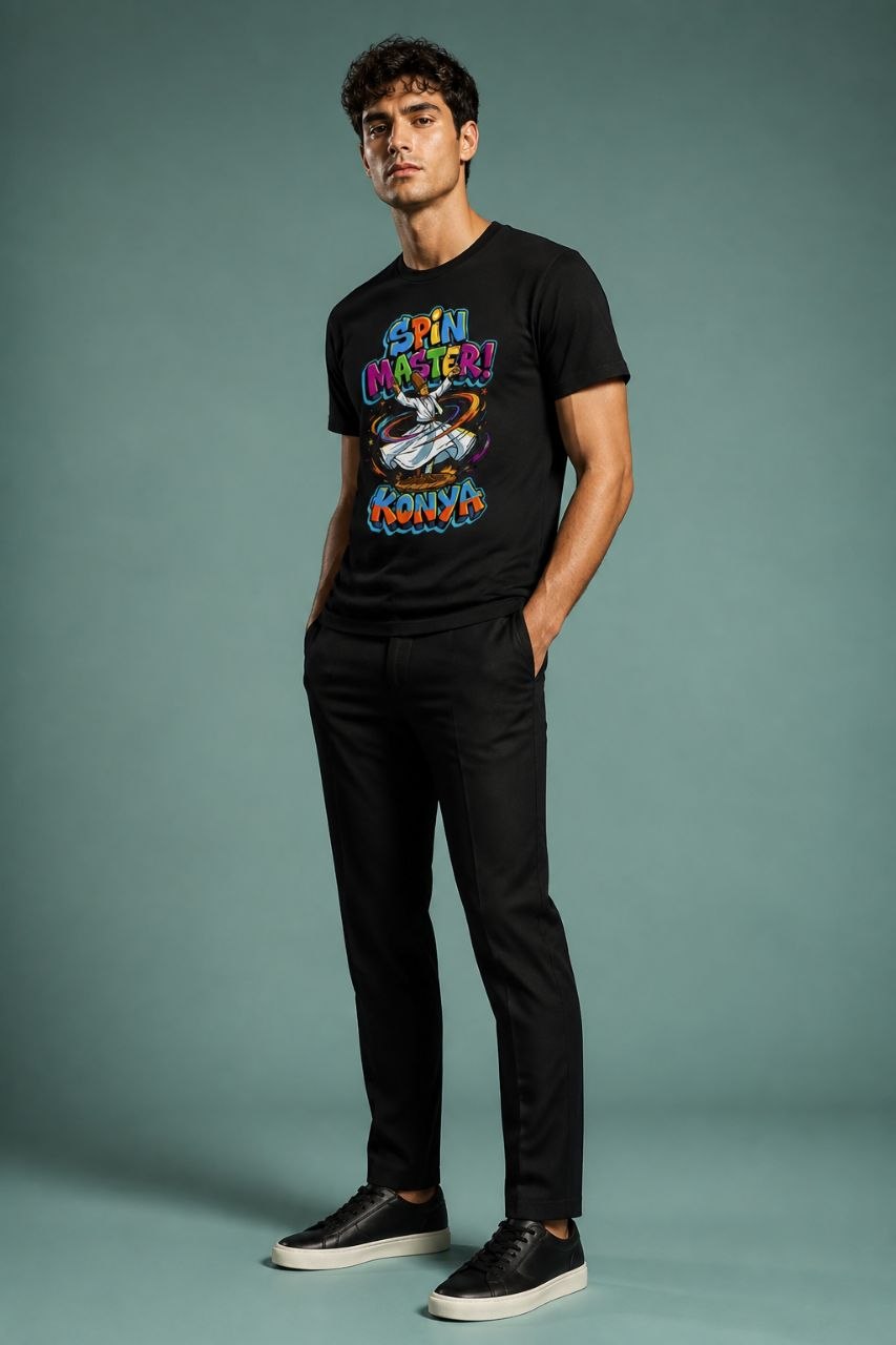 Spin Master Konya Esprili %100 Pamuklu Tasarım T-Shirt