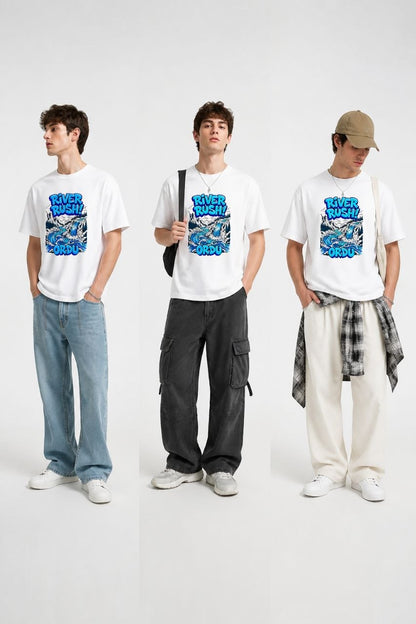 River Rush Ordu Esprili %100 Pamuklu Tasarım T-Shirt