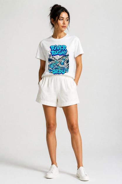 River Rush Ordu Esprili %100 Pamuklu Tasarım T-Shirt