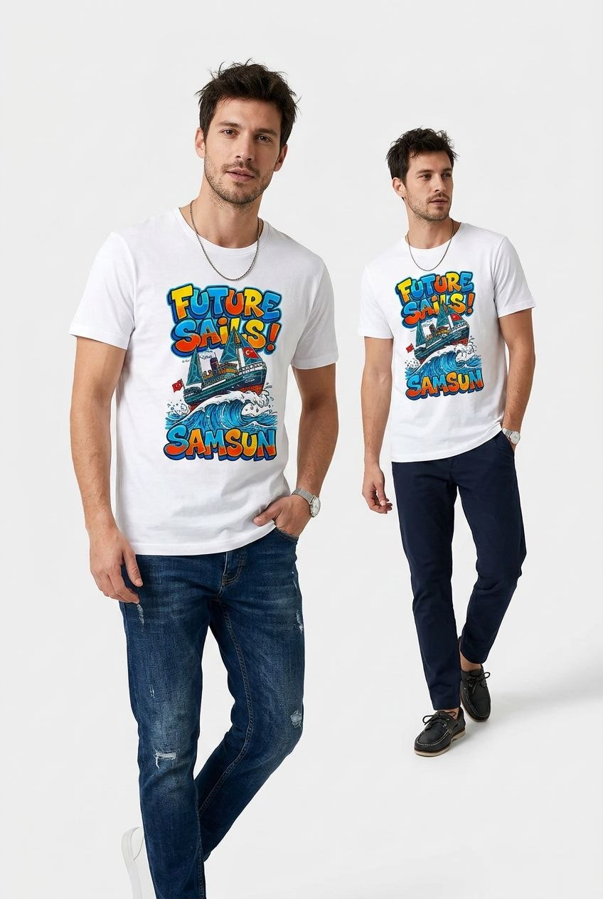 Future Sails Samsun Esprili %100 Pamuklu Tasarım T-Shirt
