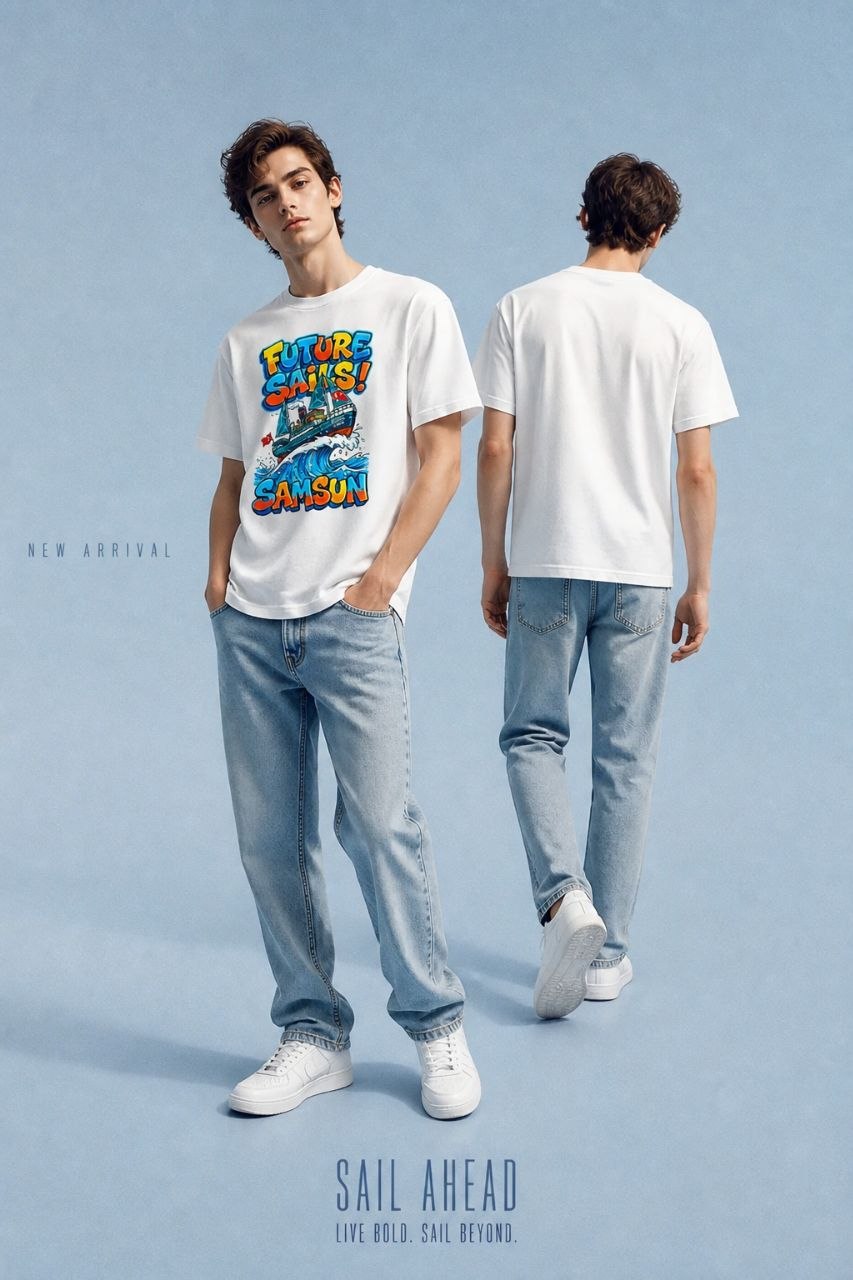 Future Sails Samsun Esprili %100 Pamuklu Tasarım T-Shirt