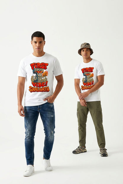 First Vibe Şanlıurfa Esprili %100 Pamuklu Tasarım T-Shirt