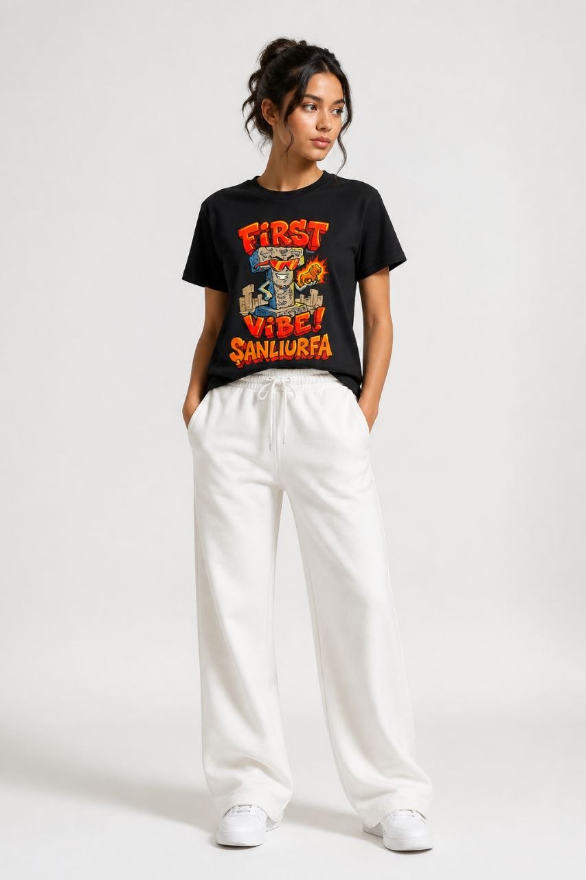 First Vibe Şanlıurfa Esprili %100 Pamuklu Tasarım T-Shirt