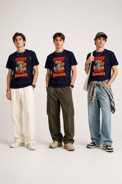 First Vibe Şanlıurfa Esprili %100 Pamuklu Tasarım T-Shirt