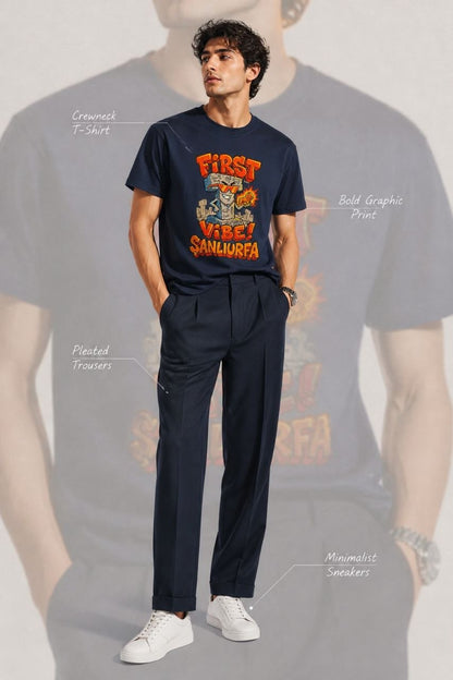 First Vibe Şanlıurfa Esprili %100 Pamuklu Tasarım T-Shirt