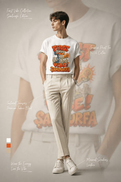 First Vibe Şanlıurfa Esprili %100 Pamuklu Tasarım T-Shirt